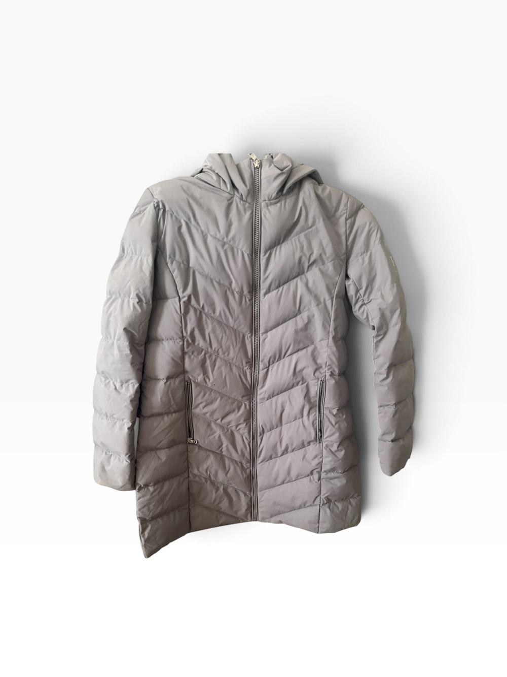 Lauren Ralph Lauren Gray Hooded Puffer Coat Jacket Size M